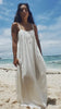 LILLY PILLY girl on the beach wearing Beatrice cotton voile dress in ivory