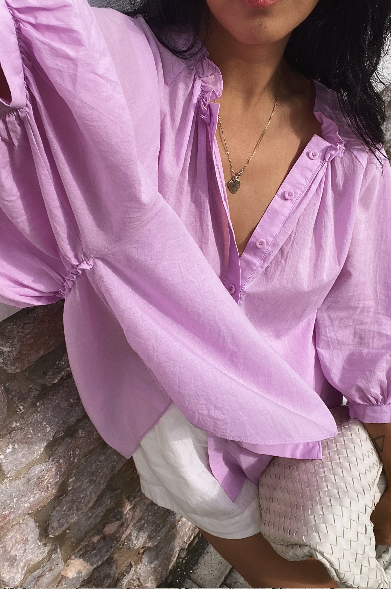 THALIA ORCHID COTTON VOILE SHIRT