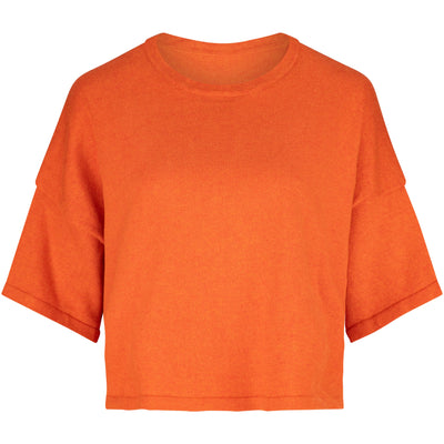 Lilly Pilly Collection Anna Knit top made from Cotton Cashmere in Ginger Marle as a 3d model front view