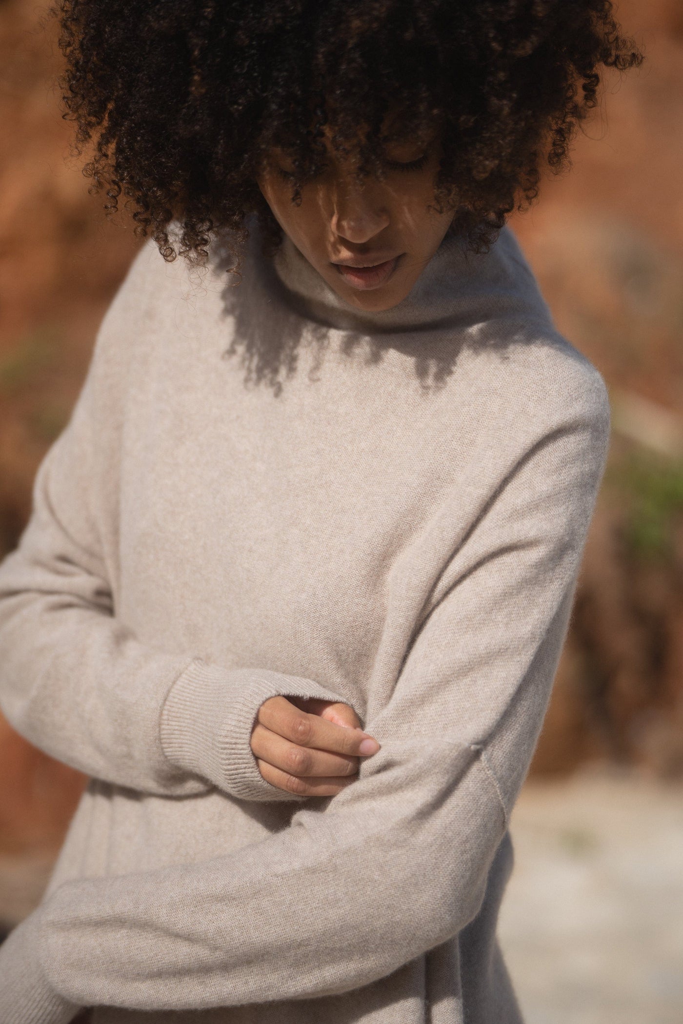 LILLY PILLY Collection Cala Cashmere Tunic made of recycled cashmere in Oatmeal