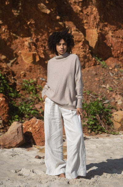 LILLY PILLY Collection Cala Cashmere Tunic made of recycled cashmere in Oatmeal
