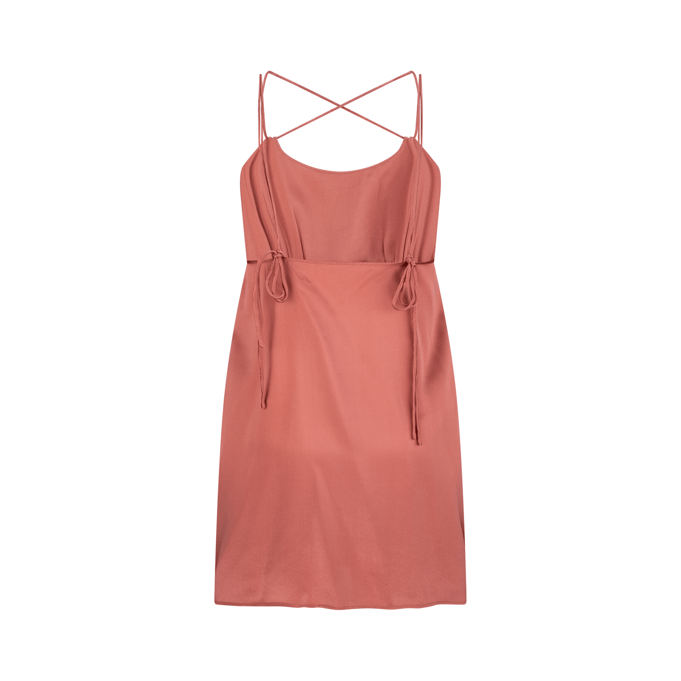 Lilly Pilly Collection bluesign® certified silk Ella Slip in Dusty Pink, as a 3D image of back view