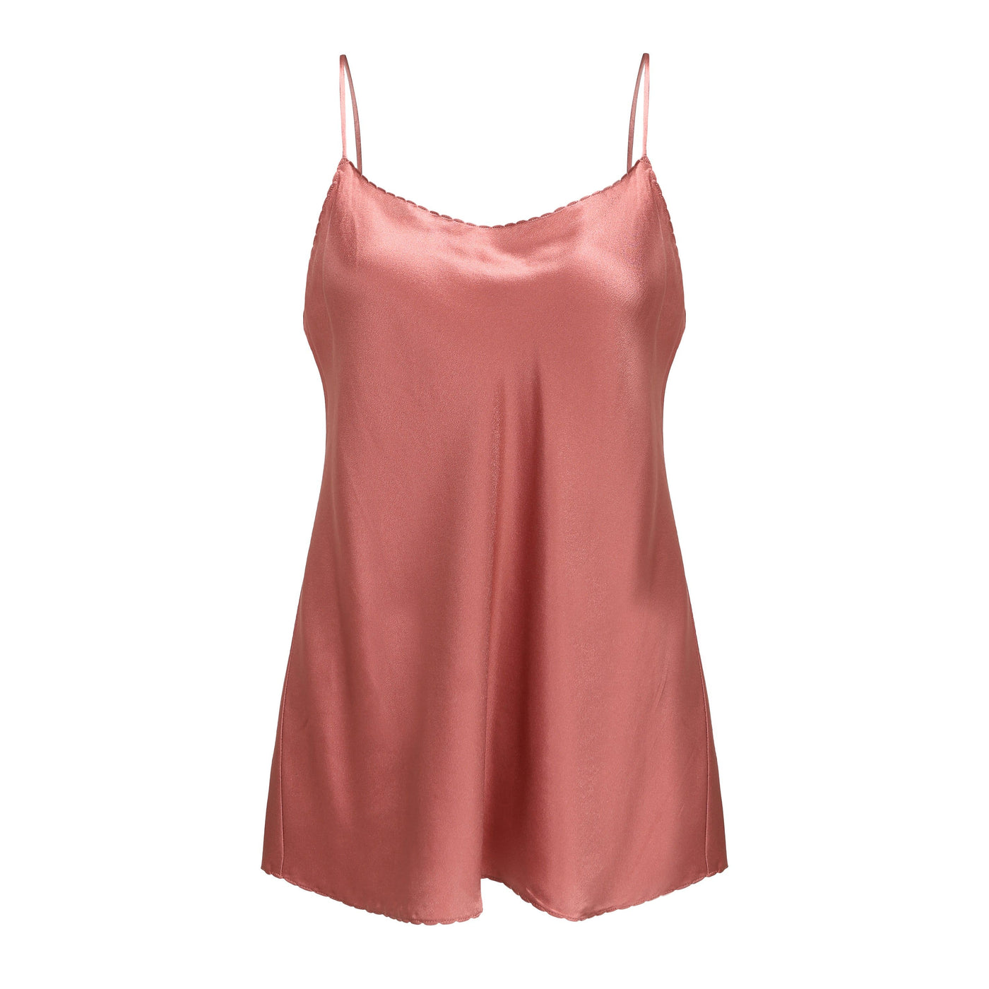 Lilly Pilly Collection bluesign® certified silk Eva Cami in Dusty Pink as 3D image showing front view