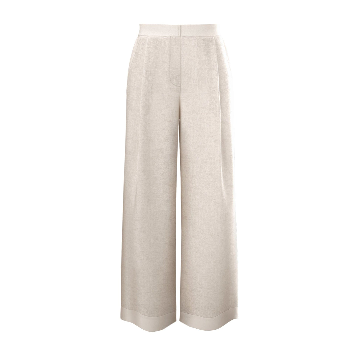 Lilly Pilly Collection Oli pants made from 100% Organic linen in Oatmeal. as 3D model showing front view