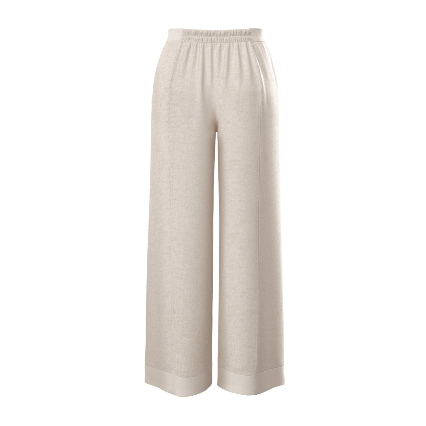 Lilly Pilly Collection Oli pants made from 100% Organic linen in Oatmeal, as 3D model showing back view