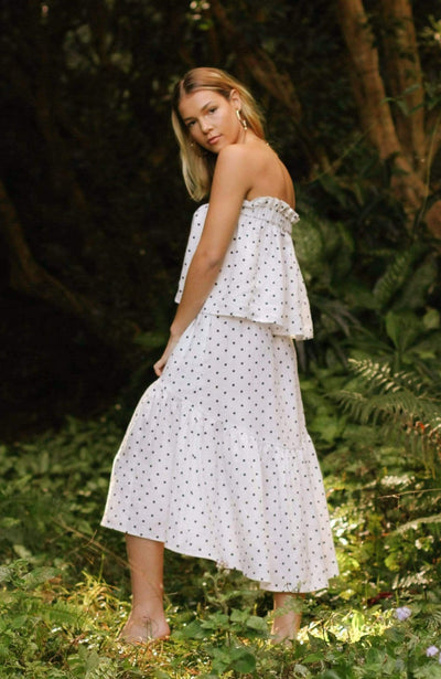 Lilly Pilly Collection 100% organic linen Lola Skirt in Polka Dot