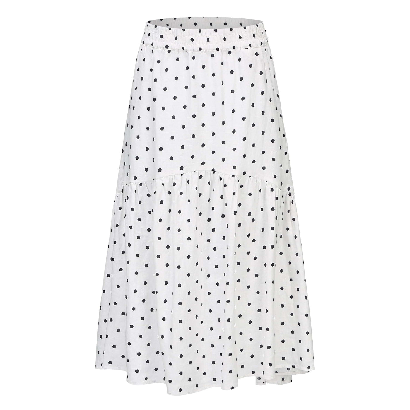 Lilly Pilly Collection 100% organic linen Lola Skirt in Polka Dot as 3D model front view