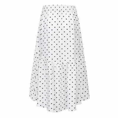 Lilly Pilly Collection 100% organic linen Lola Skirt in Polka Dot as 3D model back view