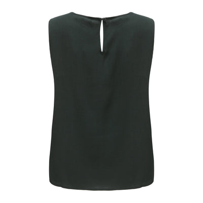 Lilly Pilly Collection bluesign® certified silk Lulu Tank in Bottle Green as 3D image showing back view