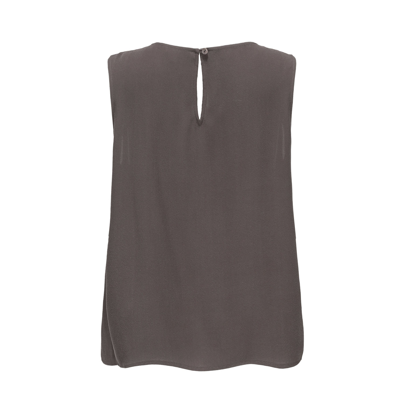 LILLY PILLY Collection bluesign® certified silk Lulu Tank in Chocolate as 3D model showing back view