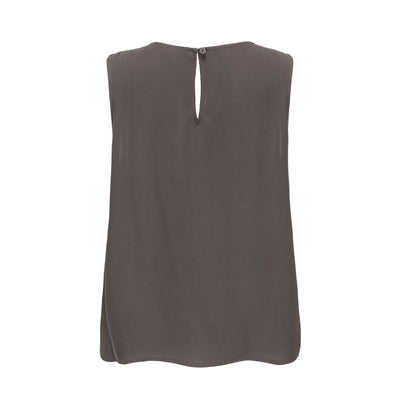 LILLY PILLY Collection bluesign® certified silk Lulu Tank in Chocolate as 3D model showing back view