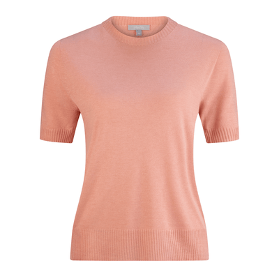 Lilly Pilly Collection super soft cashmere Nicky Knit Top in Dusty Pink, as 3D image showing back view