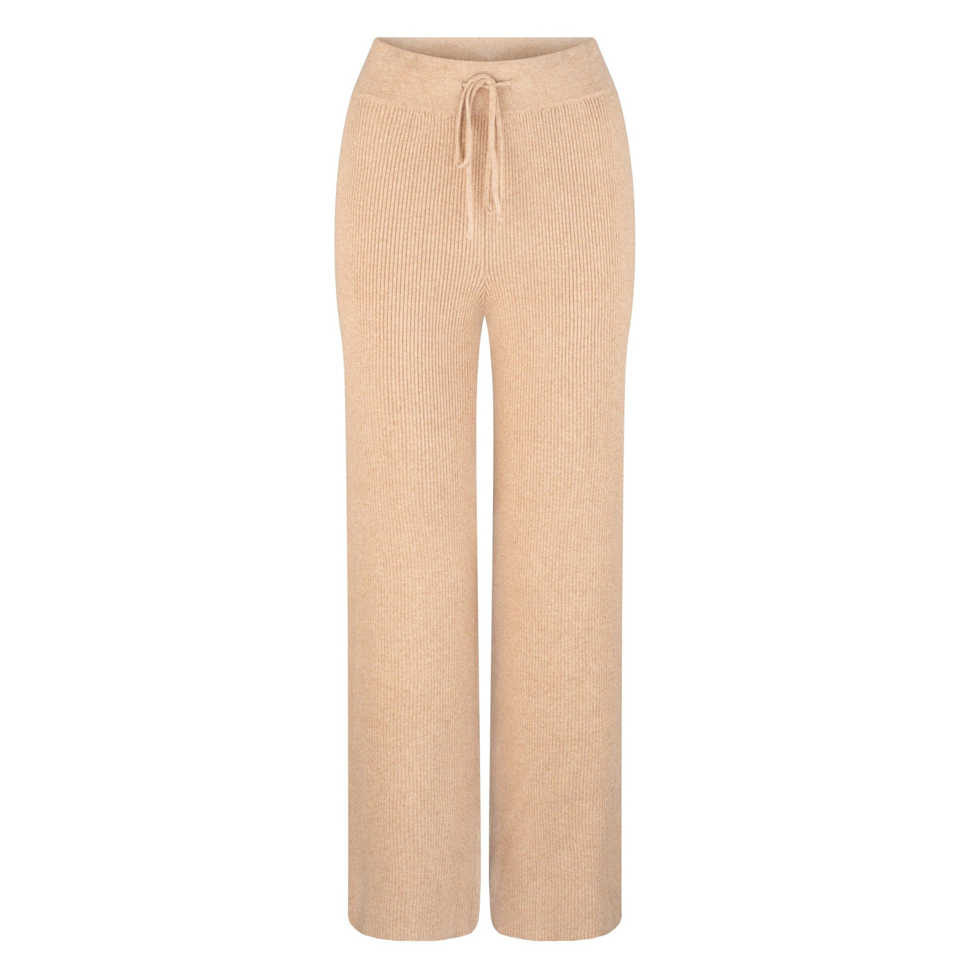 Lilly Pilly Collection Nola Knit pants made from Cotton Cashmere in Oatmeal, as a 3D model showing front view