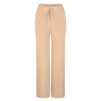 Lilly Pilly Collection Nola Knit pants made from Cotton Cashmere in Oatmeal, as a 3D model showing front view