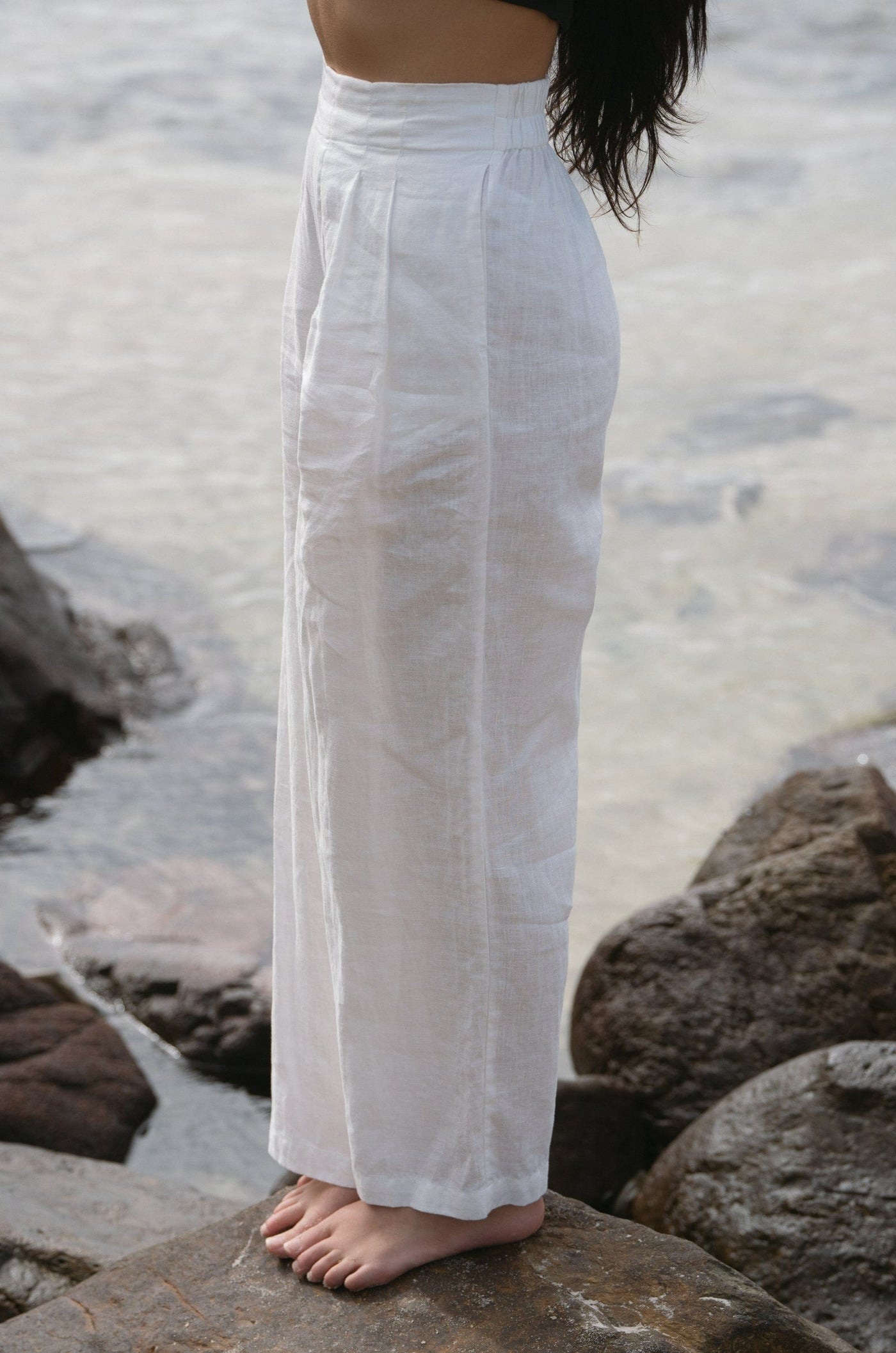 Lilly Pilly Collection 100% organic linen Olivia Pants in Ivory